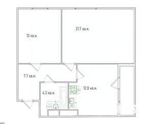 2-к квартира, вторичка, 59м2, 12/18 этаж