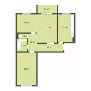 3-к квартира, вторичка, 77м2, 5/9 этаж