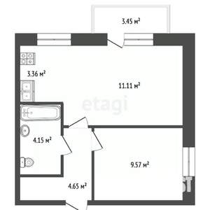 1-к квартира, вторичка, 36м2, 5/5 этаж