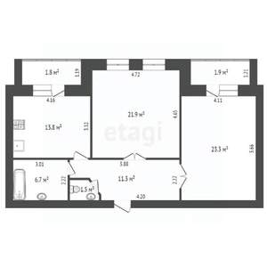 2-к квартира, вторичка, 79м2, 6/8 этаж