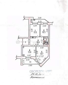 3-к квартира, вторичка, 73м2, 9/9 этаж