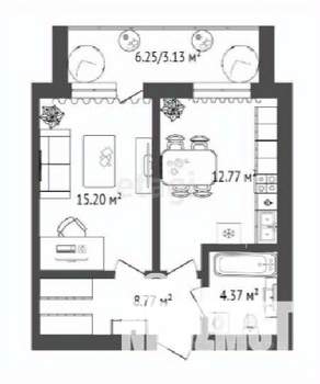 1-к квартира, строящийся дом, 45м2, 11/16 этаж