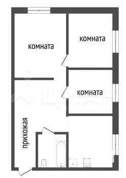 3-к квартира, вторичка, 48м2, 1/5 этаж