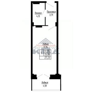 1-к квартира, вторичка, 27м2, 13/16 этаж