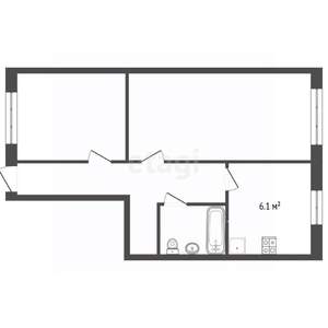 2-к квартира, вторичка, 40м2, 5/5 этаж