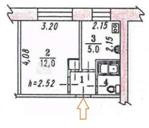 1-к квартира, вторичка, 22м2, 4/5 этаж