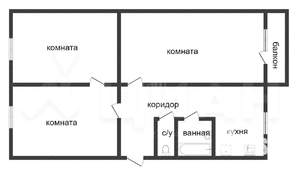 3-к квартира, вторичка, 65м2, 3/5 этаж