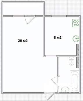 Студия квартира, вторичка, 33м2, 4/10 этаж