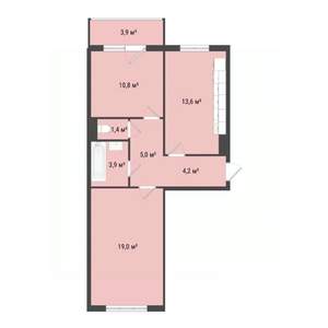 2-к квартира, строящийся дом, 58м2, 3/10 этаж