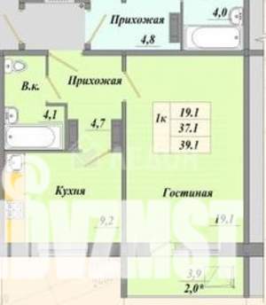 1-к квартира, вторичка, 37м2, 7/9 этаж