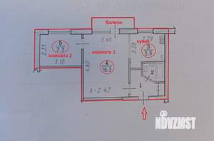 2-к квартира, вторичка, 36м2, 5/5 этаж