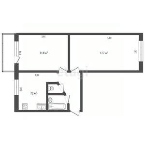 2-к квартира, вторичка, 43м2, 5/5 этаж