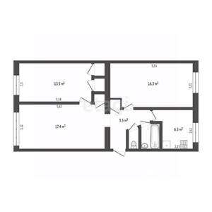 3-к квартира, вторичка, 62м2, 1/5 этаж