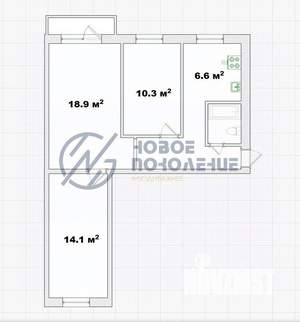 3-к квартира, вторичка, 59м2, 4/5 этаж