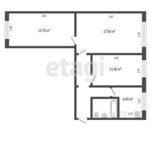 3-к квартира, вторичка, 59м2, 4/5 этаж