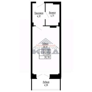 1-к квартира, вторичка, 31м2, 5/16 этаж