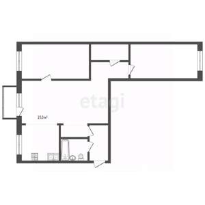 3-к квартира, вторичка, 60м2, 2/5 этаж