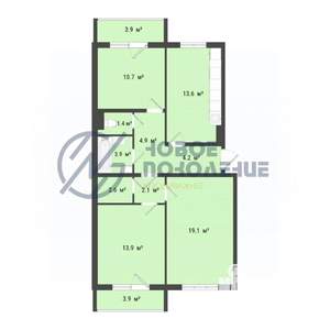 3-к квартира, вторичка, 76м2, 3/10 этаж