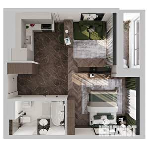 1-к квартира, строящийся дом, 38м2, 11/12 этаж