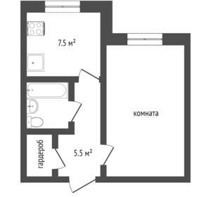 1-к квартира, вторичка, 36м2, 1/5 этаж