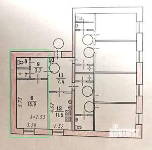 Студия квартира, вторичка, 25м2, 4/9 этаж