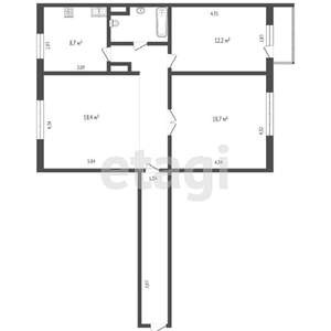 3-к квартира, вторичка, 81м2, 2/12 этаж