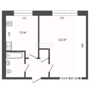 1-к квартира, вторичка, 22м2, 5/5 этаж