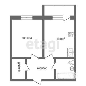 1-к квартира, вторичка, 40м2, 3/19 этаж