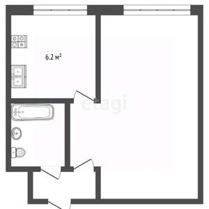 1-к квартира, вторичка, 30м2, 4/5 этаж