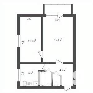 2-к квартира, вторичка, 41м2, 1/5 этаж