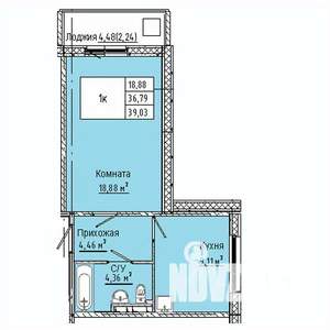 1-к квартира, вторичка, 39м2, 10/10 этаж