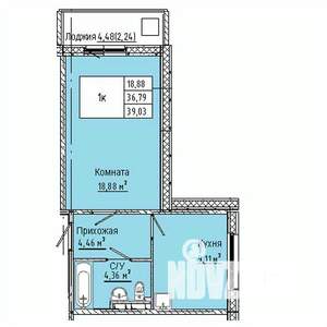 1-к квартира, вторичка, 39м2, 5/10 этаж