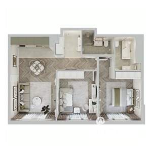 2-к квартира, строящийся дом, 66м2, 4/13 этаж