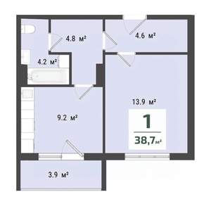 1-к квартира, вторичка, 37м2, 8/10 этаж