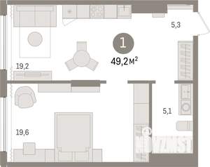 1-к квартира, вторичка, 49м2, 3/17 этаж