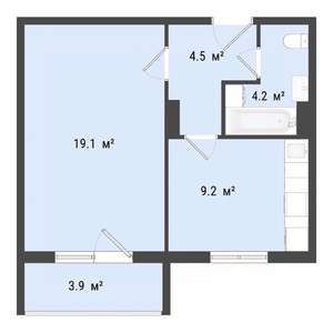1-к квартира, строящийся дом, 37м2, 4/10 этаж