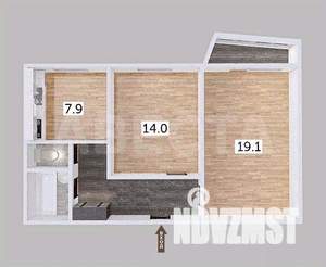 2-к квартира, вторичка, 53м2, 4/9 этаж