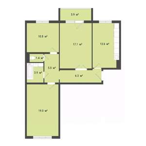 3-к квартира, строящийся дом, 76м2, 8/10 этаж