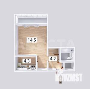 Студия квартира, вторичка, 28м2, 1/10 этаж