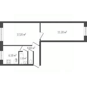 2-к квартира, вторичка, 45м2, 1/5 этаж