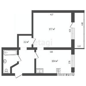 1-к квартира, вторичка, 40м2, 5/5 этаж