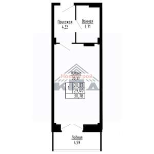 1-к квартира, вторичка, 31м2, 15/16 этаж