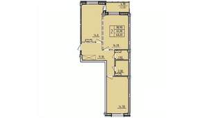 2-к квартира, строящийся дом, 64м2, 5/10 этаж