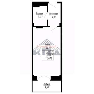 1-к квартира, вторичка, 30м2, 9/16 этаж