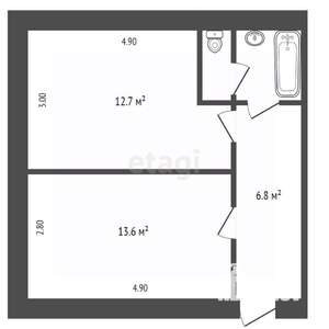 2-к квартира, вторичка, 37м2, 2/9 этаж