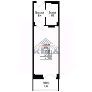 1-к квартира, строящийся дом, 27м2, 2/16 этаж