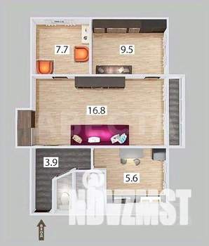 3-к квартира, вторичка, 48м2, 3/5 этаж