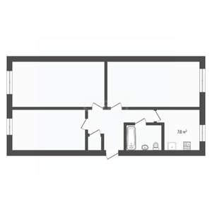 3-к квартира, вторичка, 42м2, 3/5 этаж