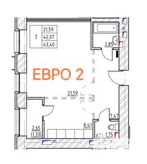 1-к квартира, вторичка, 45м2, 9/15 этаж