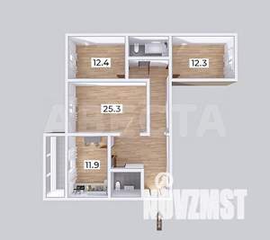 3-к квартира, вторичка, 93м2, 8/9 этаж